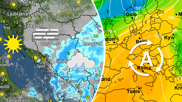 Kiša negdje u ponedjeljak. Zime nema?