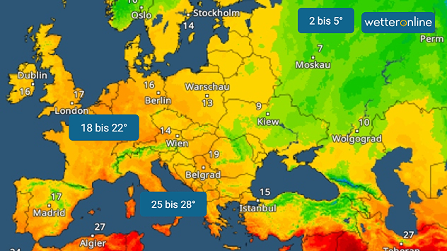 Temperaturkontraste in Europa