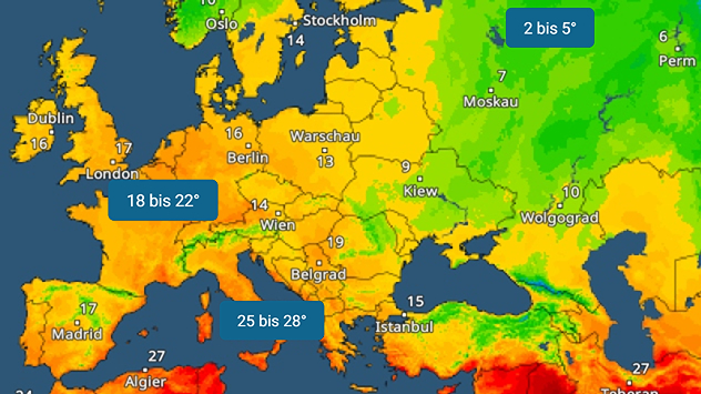 Temperaturkontraste in Europa