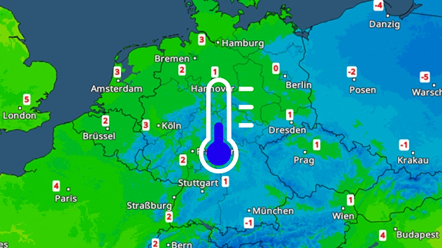 TemperaturRadar zeigt für Heiligabend Höchstwerte um oder unter 0 Grad