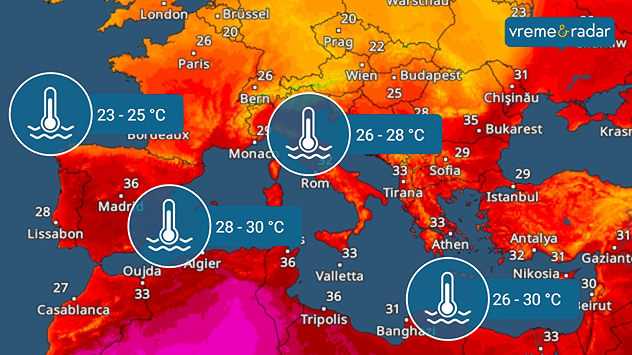 Temperature mora Evropa