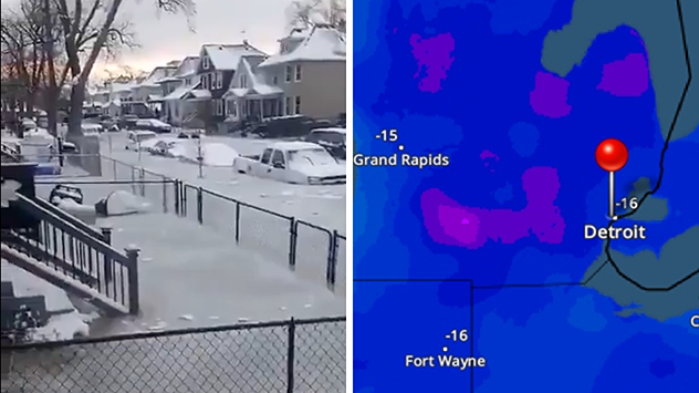 Ein schwerer Wasserrohrbruch hat am Montag in einem Stadtteil von Detroit m Mittleren Westen der USA für Chaos gesorgt.