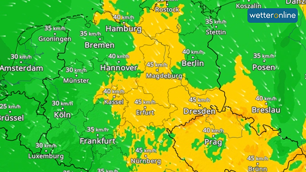 WindRadar Mittwoch Osten