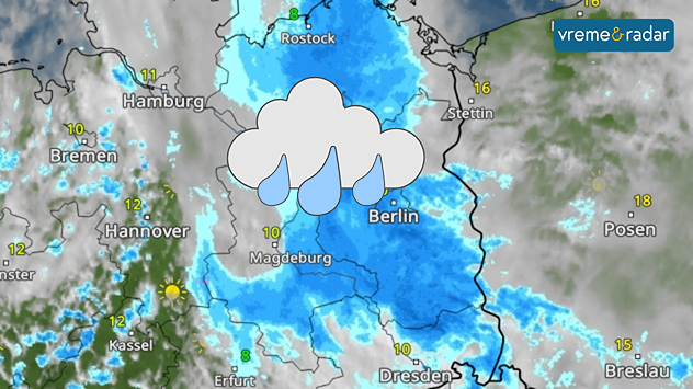 Jaka kiša na istoku Nemačke