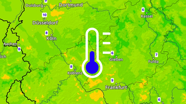 TemperaturRadar Tiefstwerte Montag