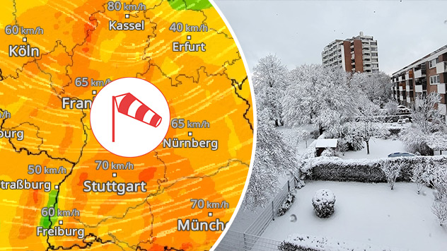 WindRadar mit Sturmfeld und Schnee in Hannover