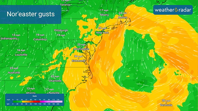 The first Nor'easter of the season is pushing out to sea on Tuesday but gusty winds remain today.