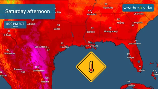 TemperatureRadar shows a swelting Saturday afternoon