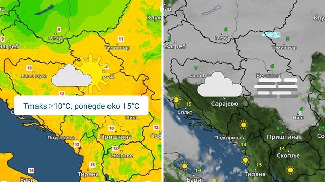 Sunčanije i toplije, pa tmurno i svežije