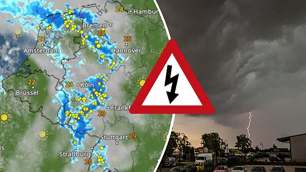 WetterRadar zeigt Gewitter im Westen am Sonntag (c) Sylvio MÃ¼ller