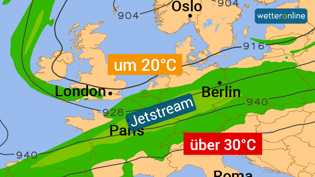 Jetstream über Mitteleuropa