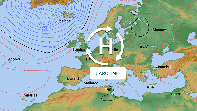 Hoch CAROLINE bestimmt auch in den kommenden Tagen unser Wetter.