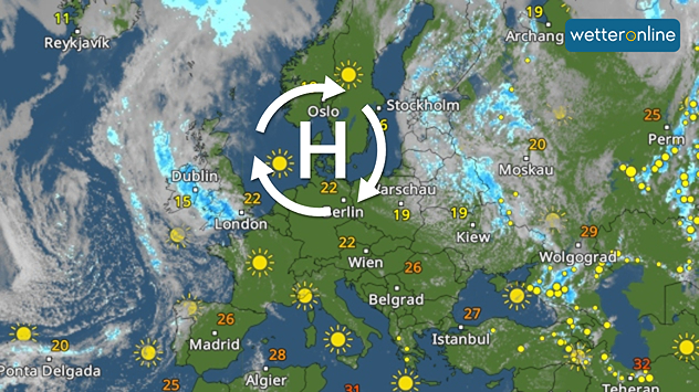 Hoch im WetterRadar eingezeichnet, dort in Europa wolkenlos