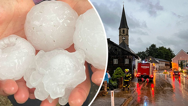 Grosser Hagel und Feuerwehreinsätze
