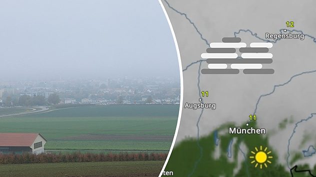 Webcam zeigt Nebel in Regen - WetterRadar zeigt trübe Hochnebelsuppe (c) https://www.funkfreundelandshut.de/