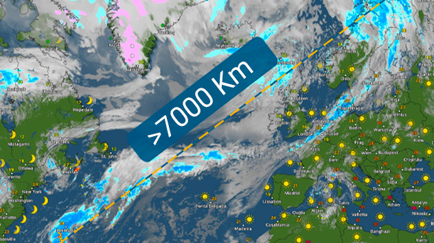 WetterRadar Wolkenband Atlantik