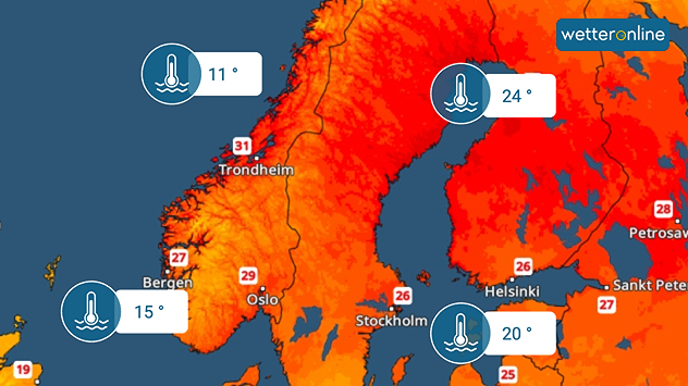 Die Wassertemperaturen in Nordeuropa sind außergewöhnlich hoch.