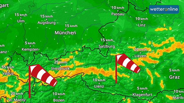 Windkarte Alpen