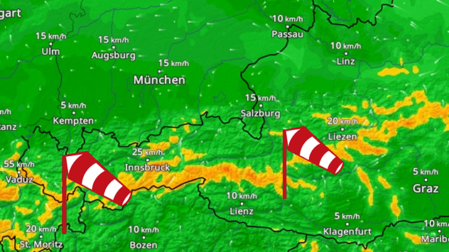 Windkarte Alpen