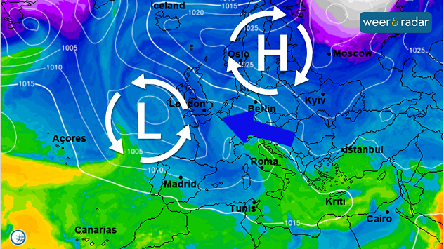 Vlak voor en tijdens de kerstdagen zoekt de wind de oosthoek op. Oorzaak is een opbouwend hogedrukgebied boven Scandinavië.