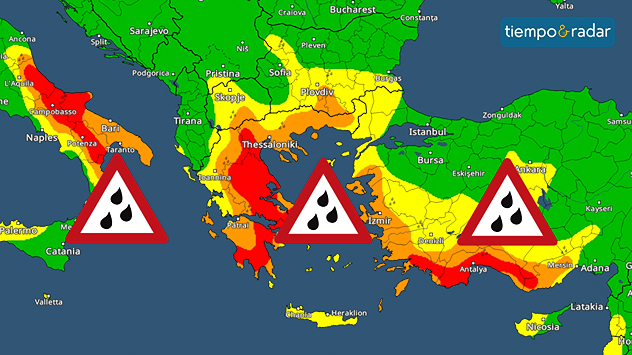 Mañana se formará una potente borrasca en el Mediterráneo occidental que traerá lluvias intensas, tormentas y fuertes rachas de viento.