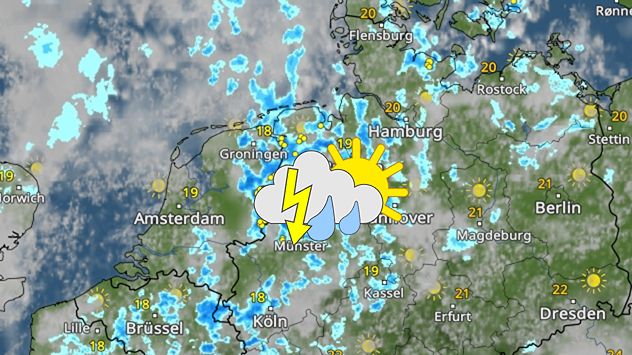 Tief MICHAEL bringt heute besonders dem Nordwesten ungemütliches Wetter. Bereits am Vormittag ziehen von Nordrhein-Westfalen bis nach Schleswig-Holstein zahlreiche Schauer auf. Stellenweise sind sogar Blitz und Donner dabei.