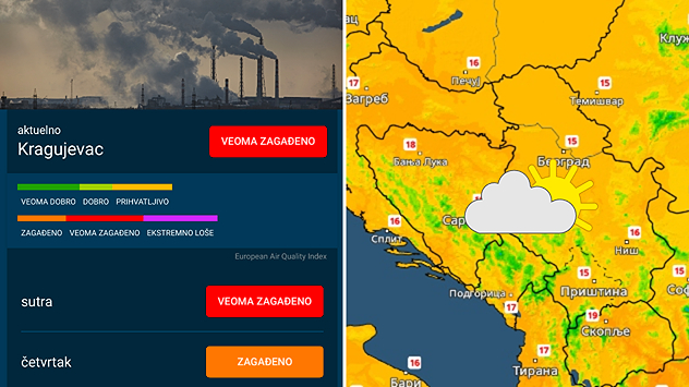 Relativno toplo, lošiji kvalitet vazduha