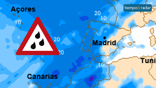 Las acumulaciones de lluvia podrán ser abundantes en zonas del suroeste y en Canarias.