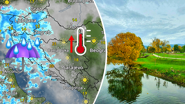 Kišobrani nekima potrebni. Šire se 20C