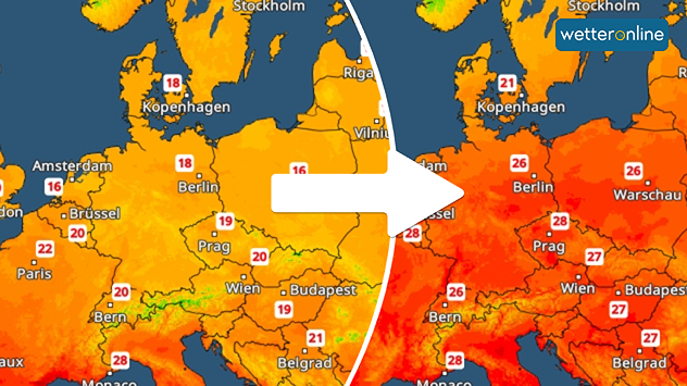 TemperaturRadar zeigt den großen Anstieg zum Samstag
