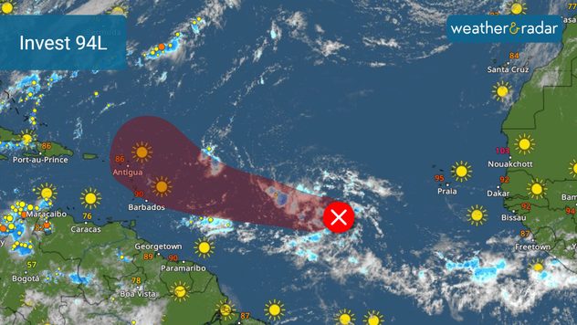 Onda Tropical, Invest 94L, tiene un 70 % de posibilidad de desarrollo durante los próximos 7 días. 