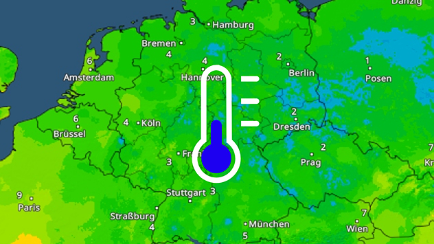 TemperaturRadar zeigt Frost am Samstagmorgen
