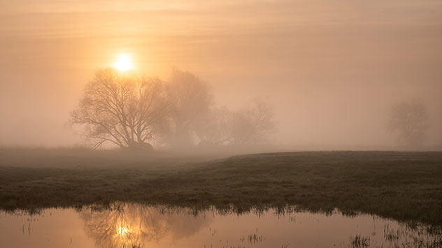 Die Morgenstunden erinnern eher an den Herbst als an den Frühling.