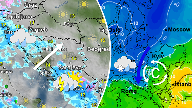 Kiša, vjetar, pa negdje i snijeg