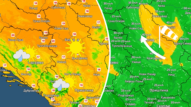 Temperatura i vetar za vikend