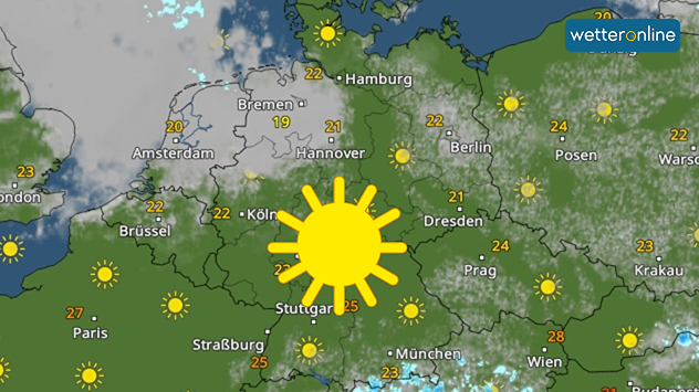 WetterRadar-Vorhersage für Sonntag
