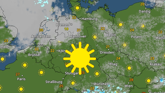 WetterRadar-Vorhersage für Sonntag