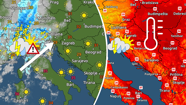 Sunčano i vruće, onda izraženi pljuskovi
