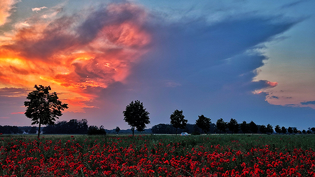 Gewitterabzug im Sonnenuntergang