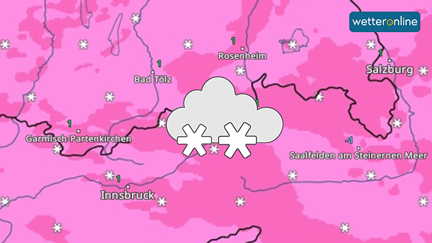 WetterRadar zeigt Schneefälle