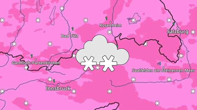 WetterRadar zeigt Schneefälle
