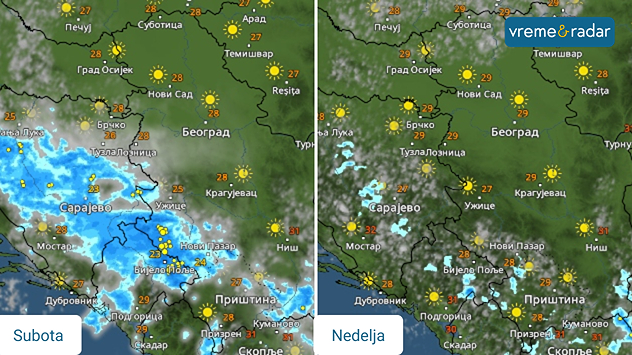 Lokalni pljuskovi za vikend