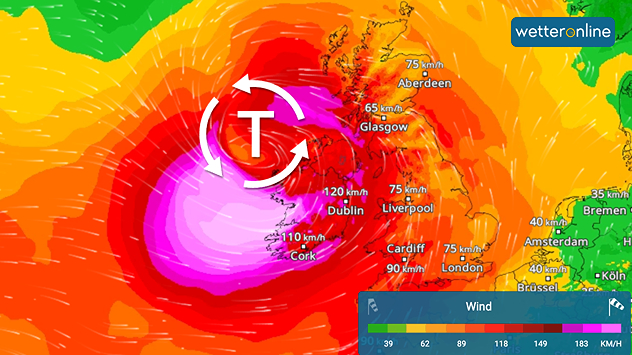WindRadar-Vorhersage für Freitag.