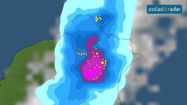 Záběr na meteo radar