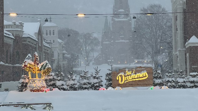 Schnee im Süden Norwegens rund um Oslo