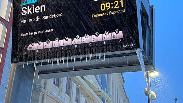 Schnee im Süden Norwegens rund um Oslo