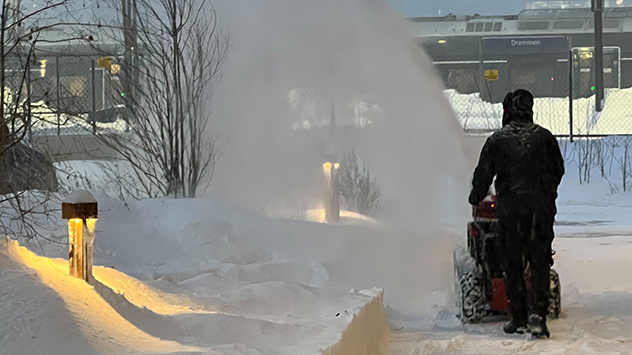 Schnee im Süden Norwegens rund um Oslo