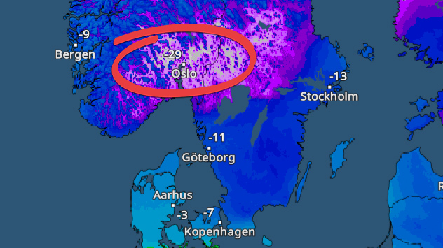 Norwegen extreme Kälte 