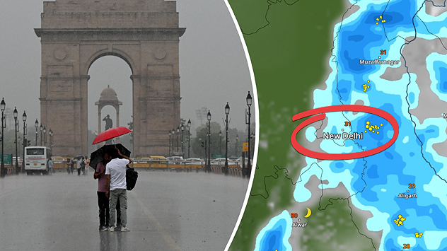 Heavy rain witnessed in Delhi