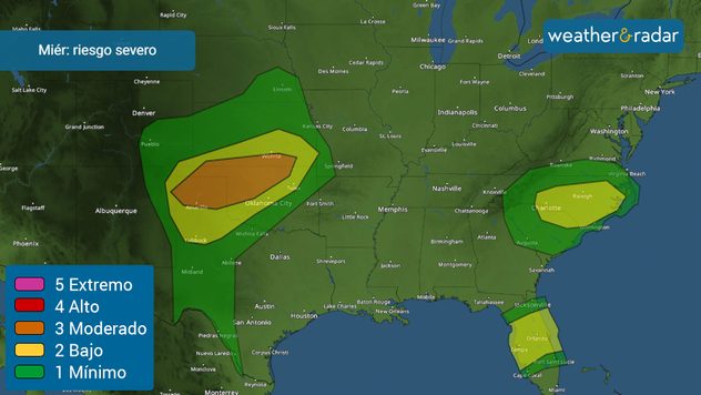 Wednesday's severe risk includes over one million people at an enhanced risk. 